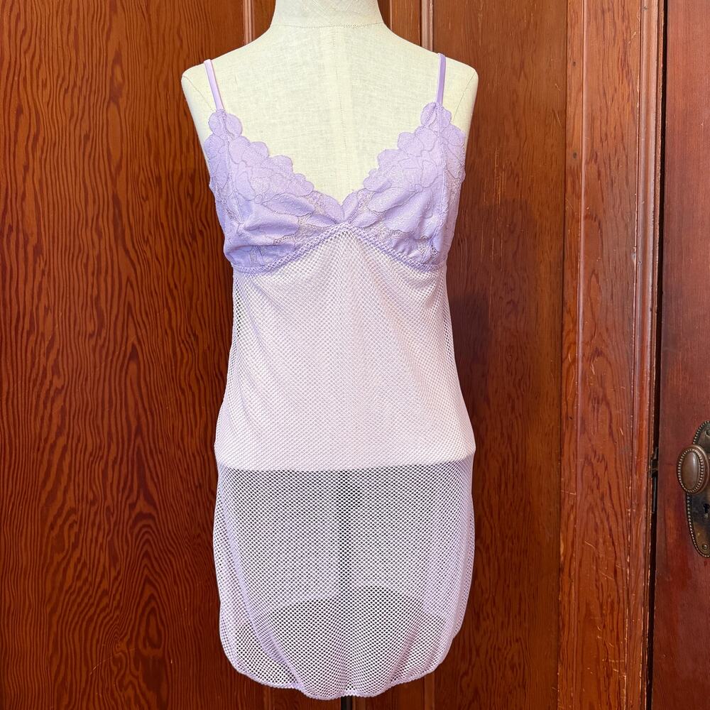 Savage X Fenty "Nothing But Net" Lace & Mesh Slip/Chemise